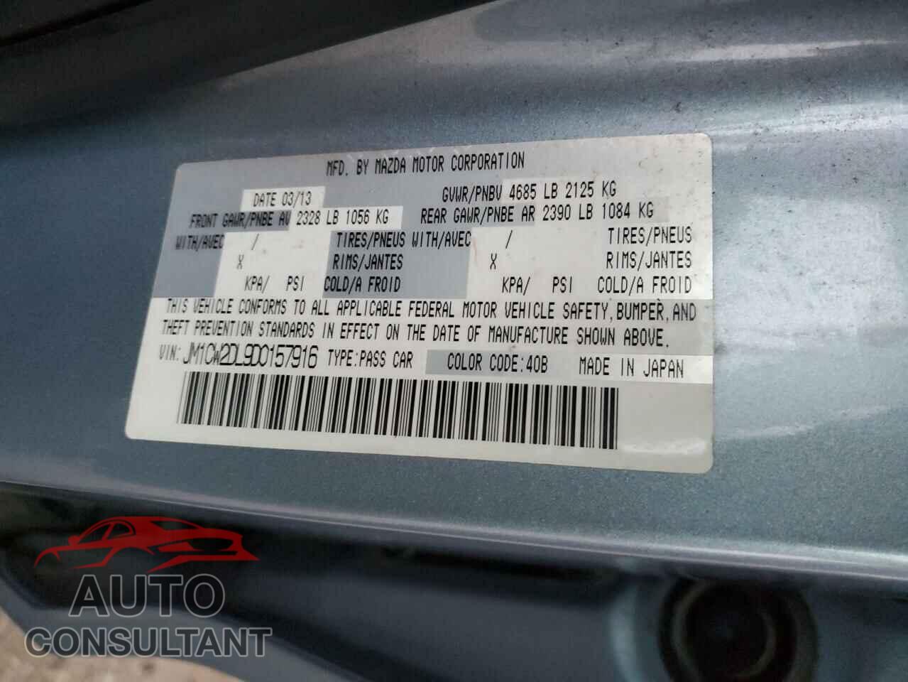 MAZDA 5 2013 - JM1CW2DL9D0157916