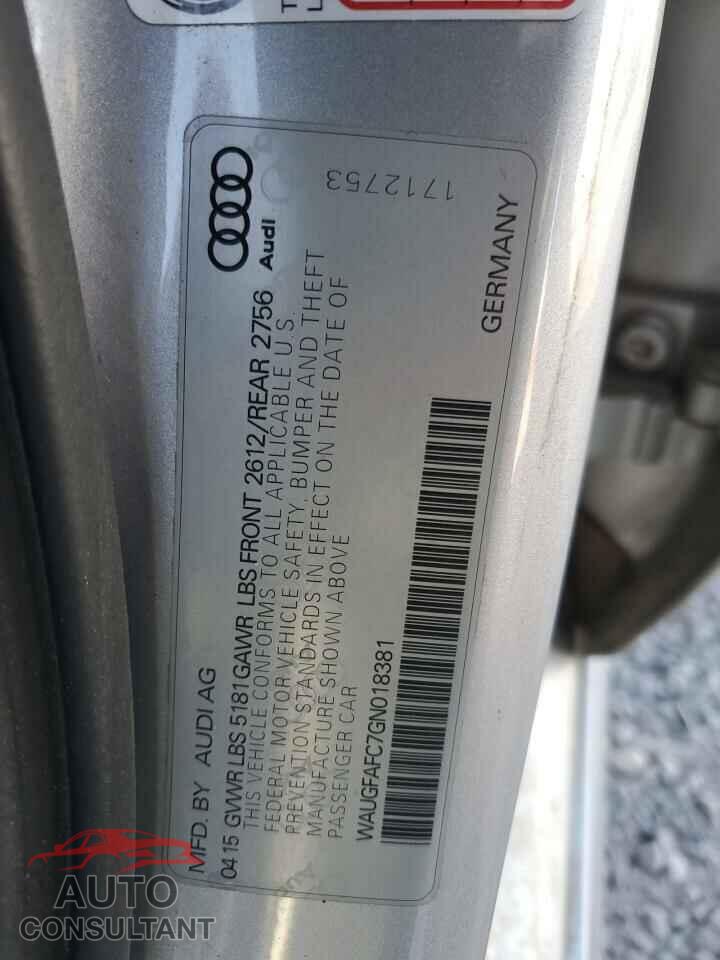 AUDI A6 2016 - WAUGFAFC7GN018381