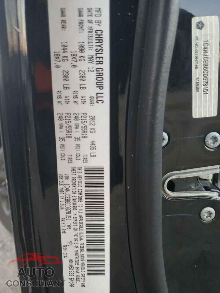 JEEP COMPASS 2012 - 1C4NJCEB6CD678151