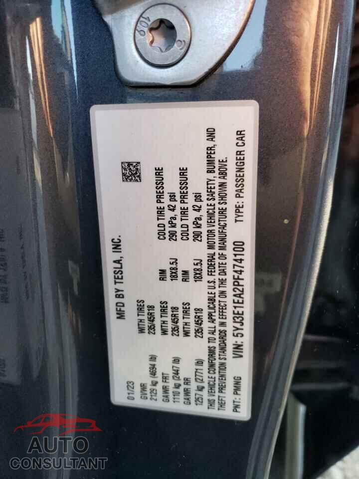 TESLA MODEL 3 2023 - 5YJ3E1EA2PF474100