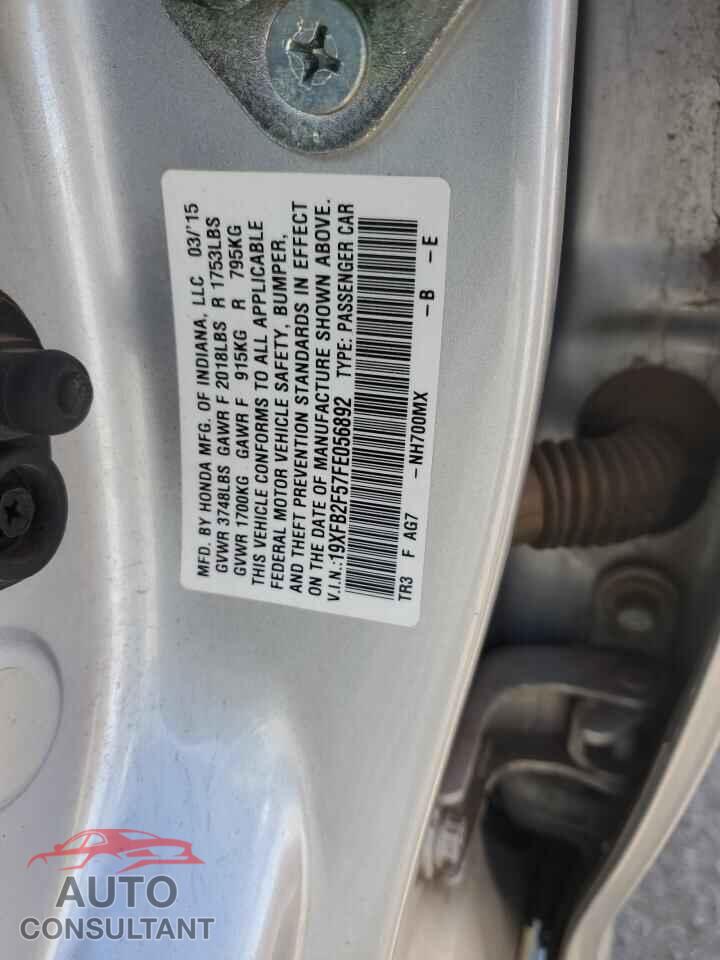 HONDA CIVIC 2015 - 19XFB2F57FE056892