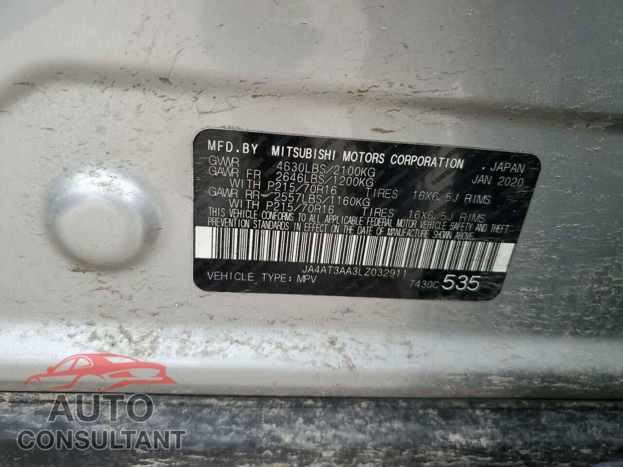 MITSUBISHI ECLIPSE 2020 - JA4AT3AA3LZ032911