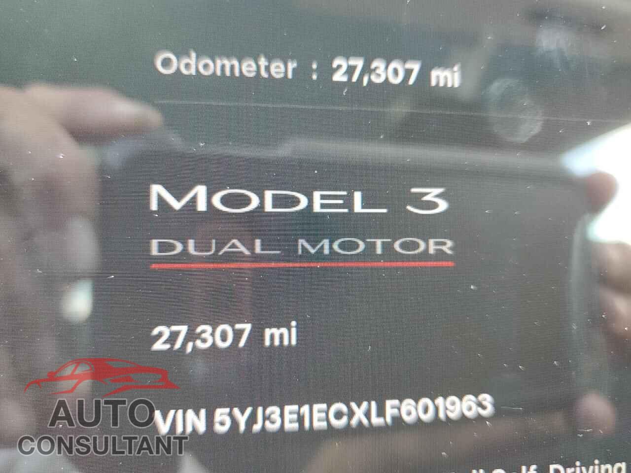 TESLA MODEL 3 2020 - 5YJ3E1ECXLF601963