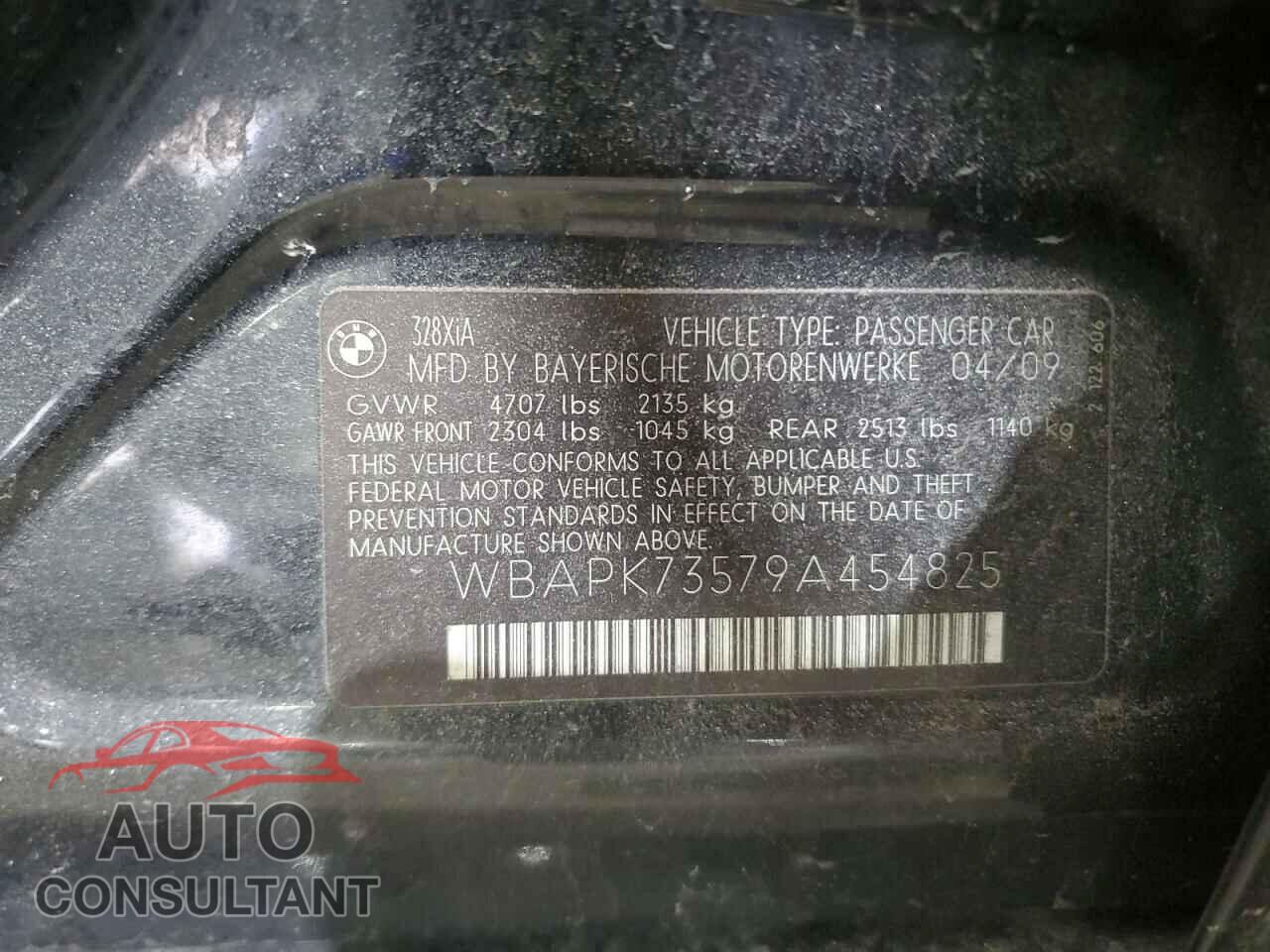 BMW 3 SERIES 2009 - WBAPK73579A454825