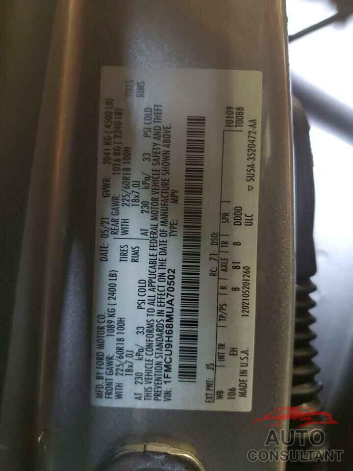FORD ESCAPE 2021 - 1FMCU9H68MUA70502