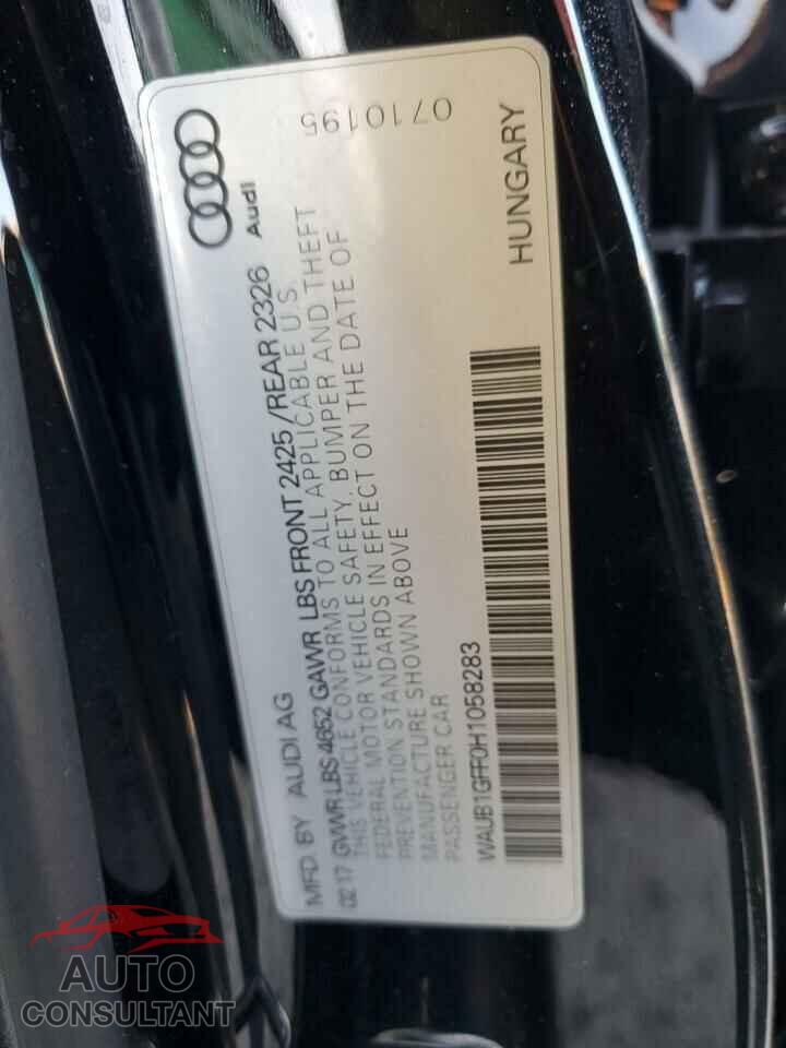 AUDI S3 2017 - WAUB1GFF0H1058283