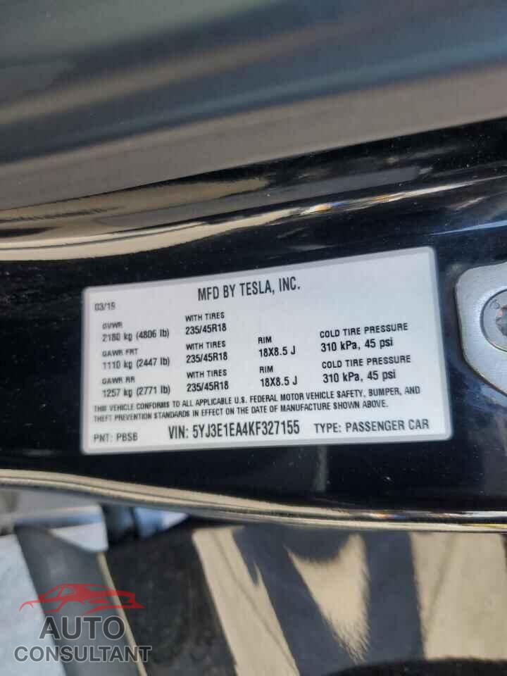 TESLA MODEL 3 2019 - 5YJ3E1EA4KF327155