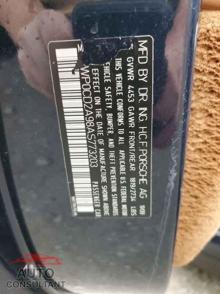 PORSCHE 911 2010 - WP0CD2A98AS773203