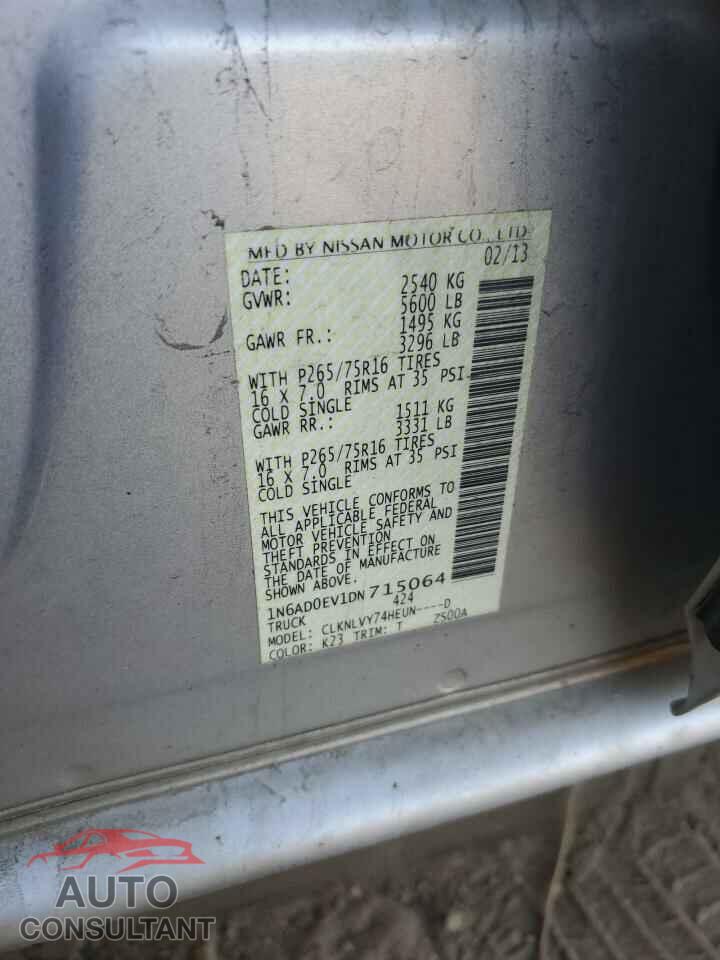 NISSAN FRONTIER 2013 - 1N6AD0EV1DN715064