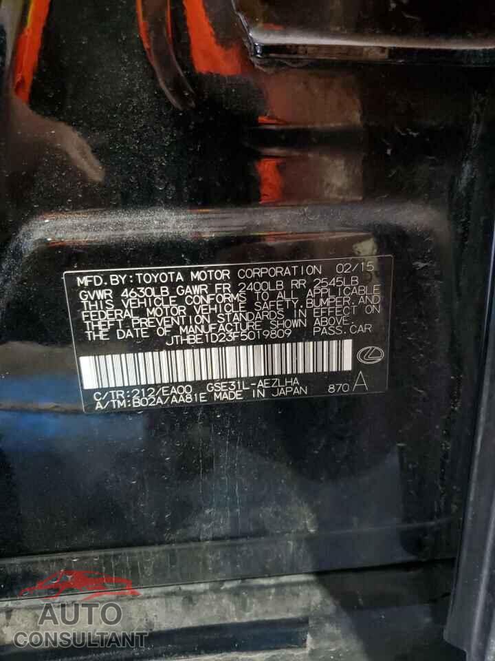 LEXUS IS 2015 - JTHBE1D23F5019809