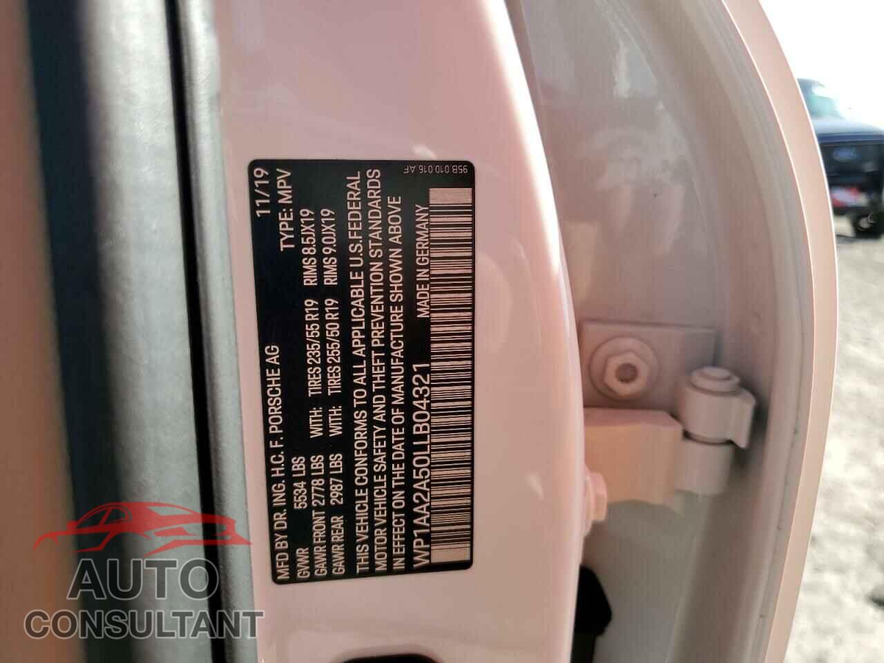 PORSCHE MACAN 2020 - WP1AA2A50LLB04321
