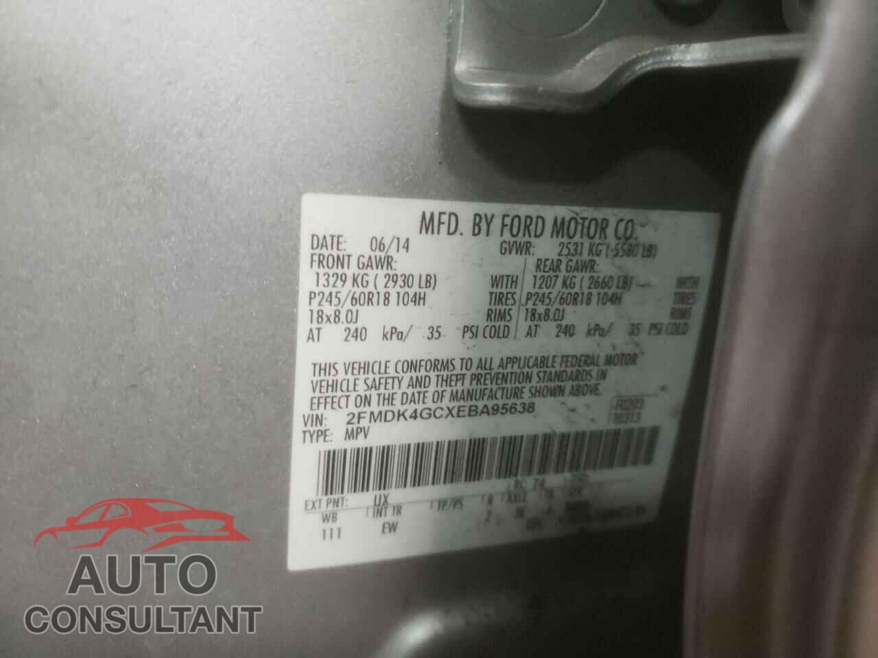 FORD EDGE 2014 - 2FMDK4GCXEBA95638