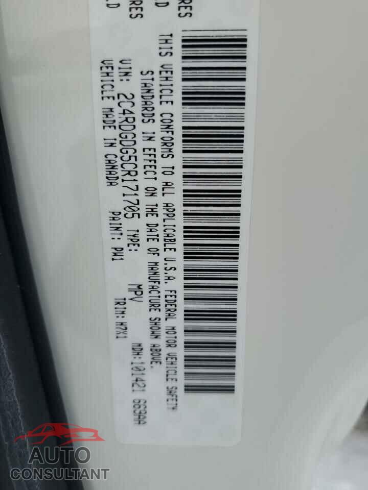 DODGE CARAVAN 2012 - 2C4RDGDG5CR171705