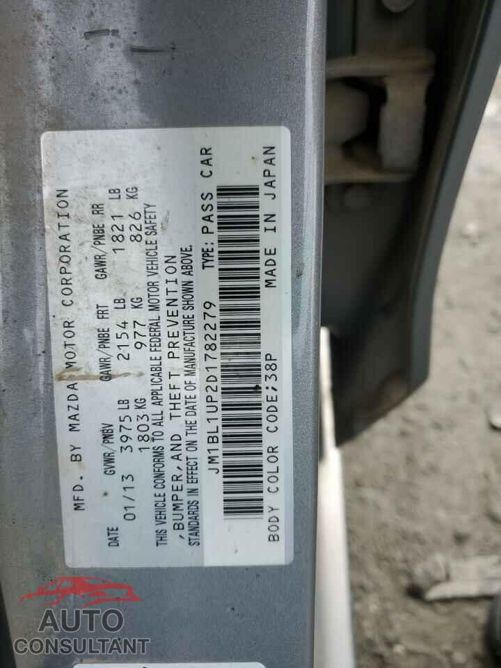 MAZDA 3 2013 - JM1BL1UP2D1782279