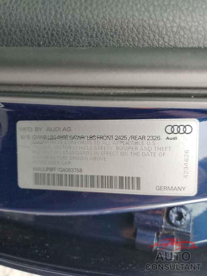 AUDI A3 2016 - WAUUPBFF1GA063758
