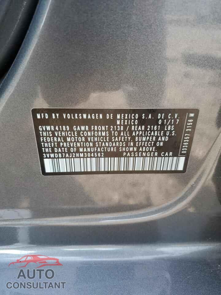 VOLKSWAGEN JETTA 2017 - 3VWDB7AJ2HM304562