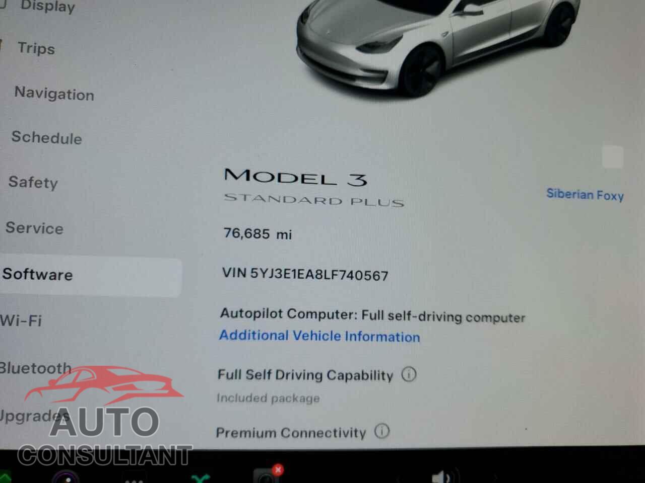 TESLA MODEL 3 2020 - 5YJ3E1EA8LF740567
