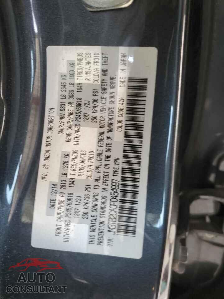 MAZDA CX-9 2015 - JM3TB2CA0F0454997