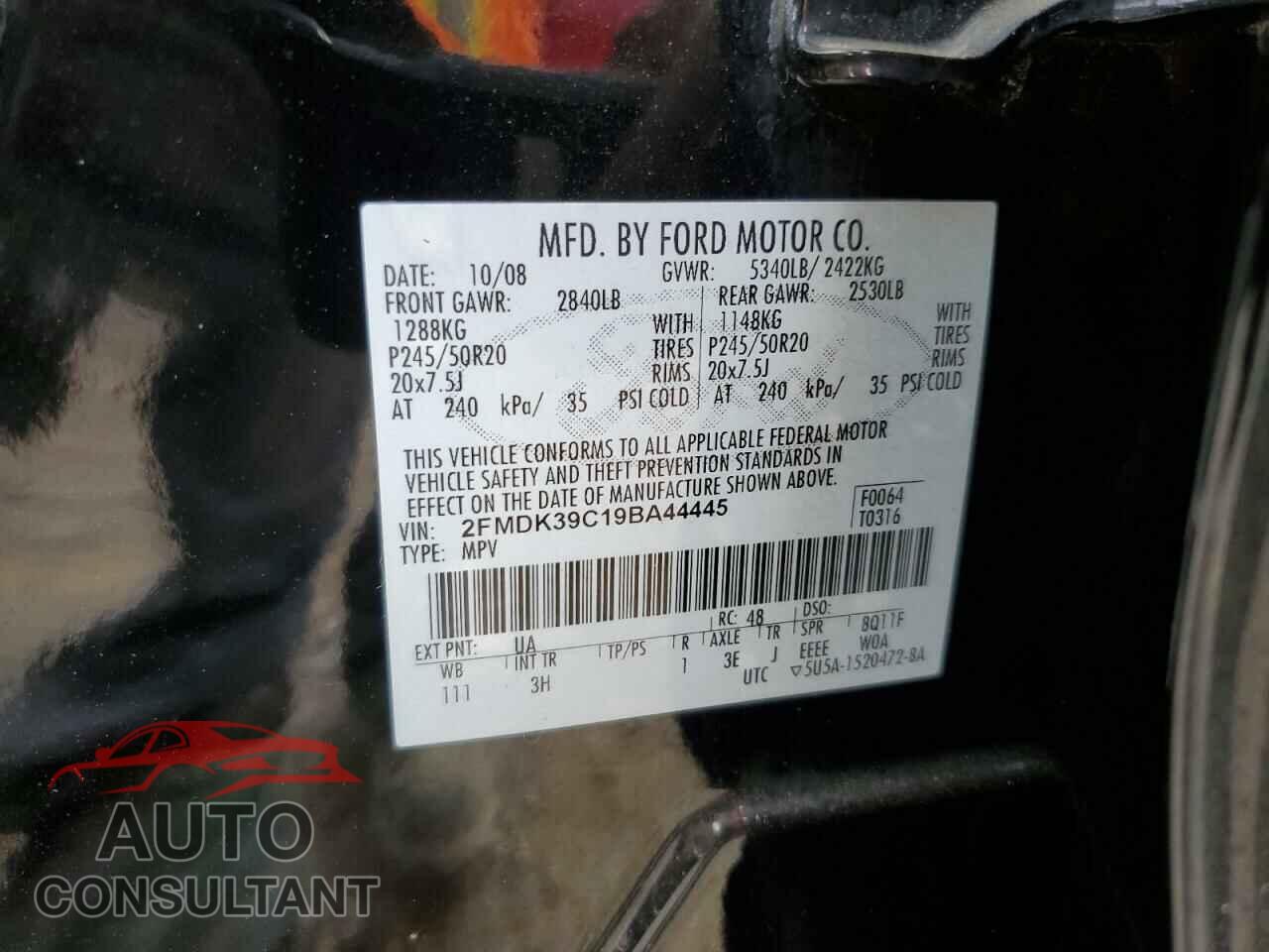 FORD EDGE 2009 - 2FMDK39C19BA44445