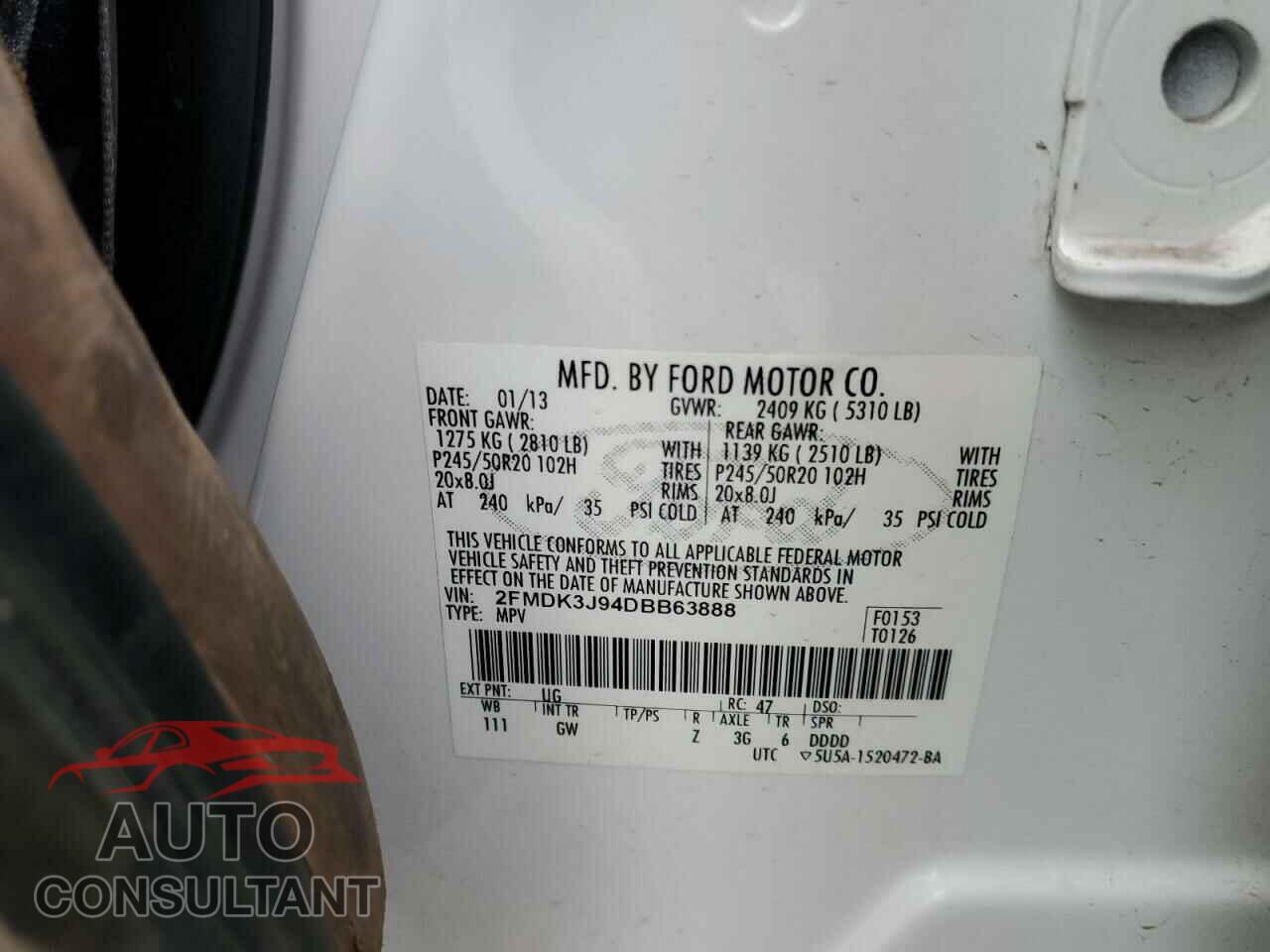 FORD EDGE 2013 - 2FMDK3J94DBB63888
