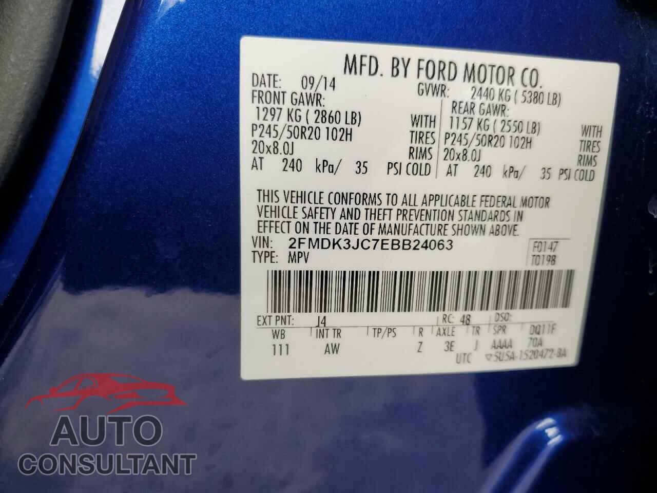 FORD EDGE 2014 - 2FMDK3JC7EBB24063