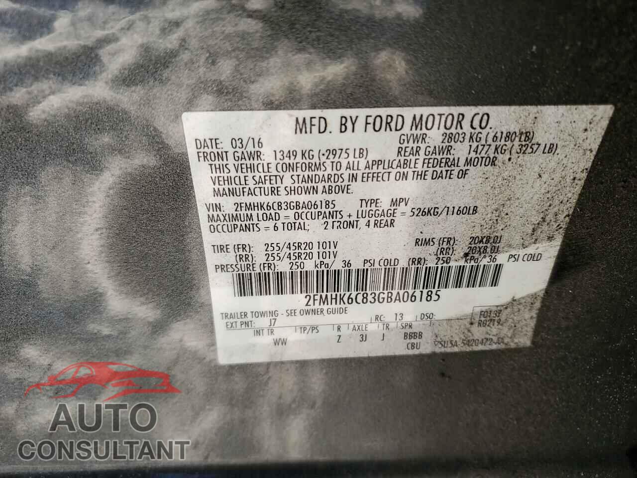 FORD FLEX 2016 - 2FMHK6C83GBA06185