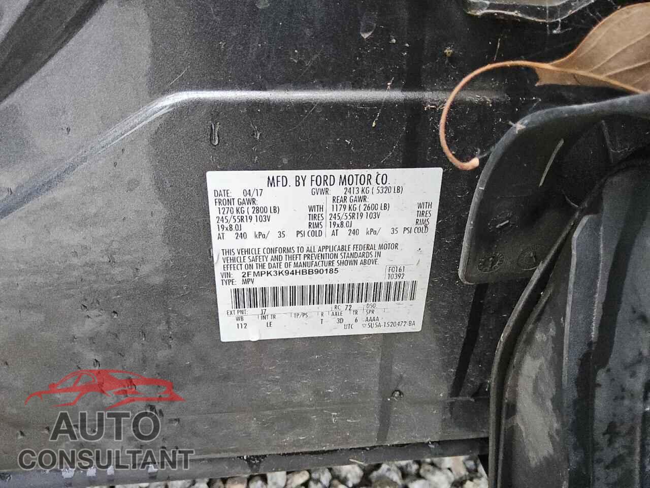 FORD EDGE 2017 - 2FMPK3K94HBB90185