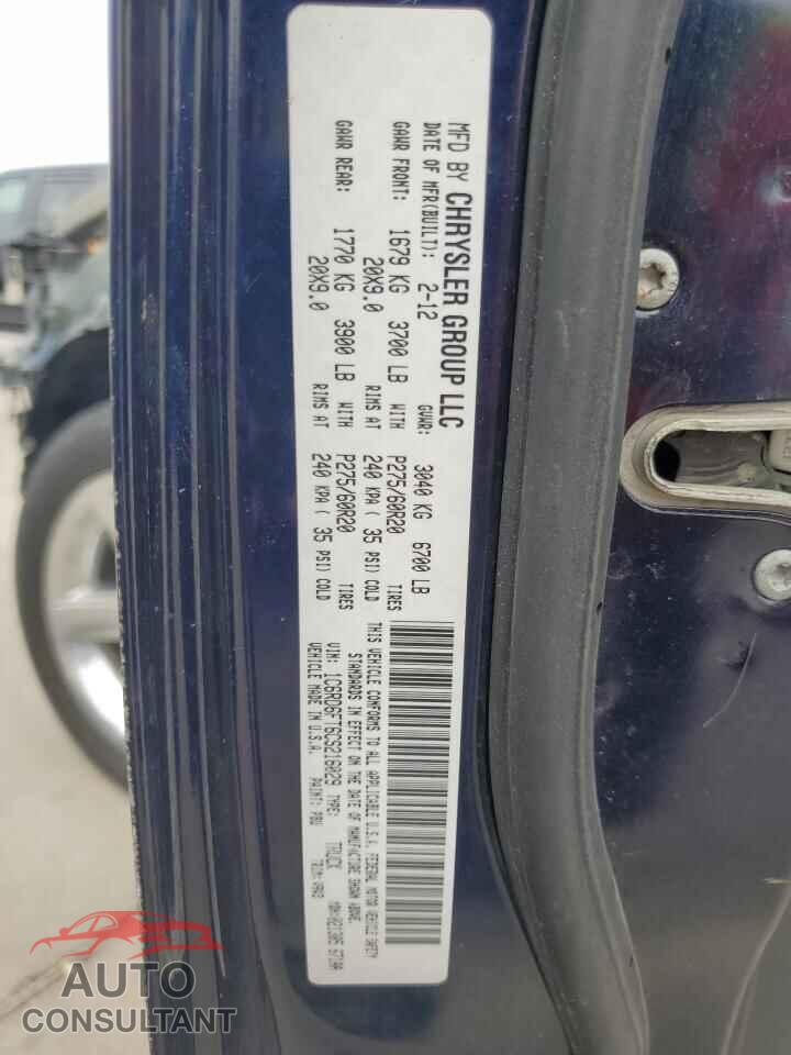 DODGE RAM 1500 2012 - 1C6RD6FT6CS216029