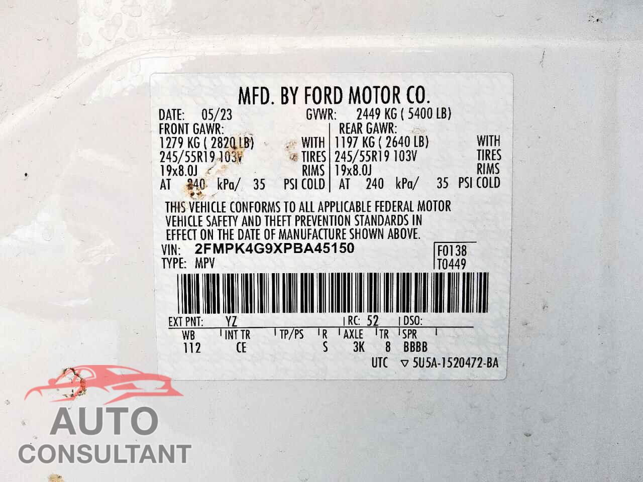 FORD EDGE 2023 - 2FMPK4G9XPBA45150