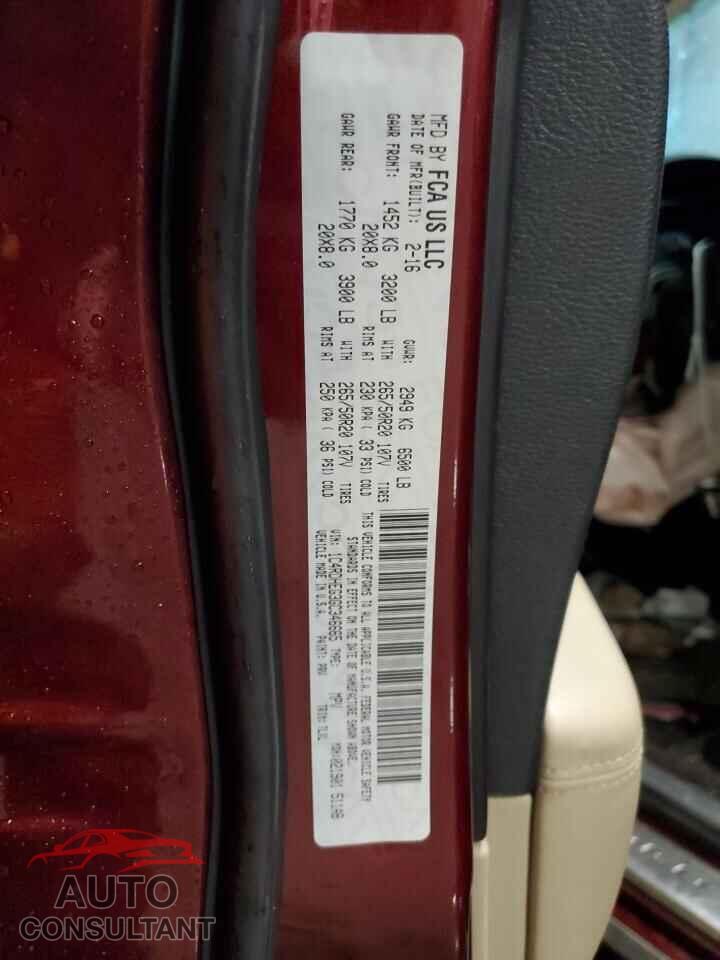 DODGE DURANGO 2016 - 1C4RDHEG3GC346665