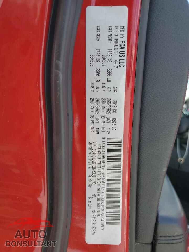 DODGE DURANGO 2017 - 1C4RDJDG6HC870368