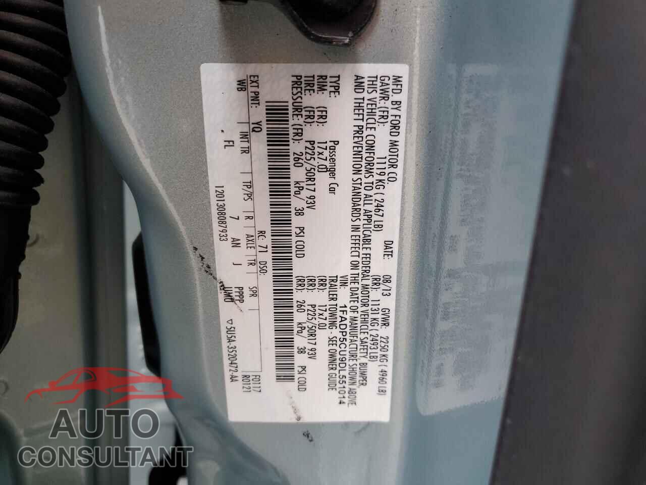 FORD CMAX 2013 - 1FADP5CU9DL551014