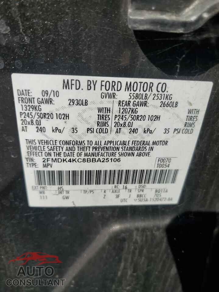FORD EDGE 2011 - 2FMDK4KC8BBA25106