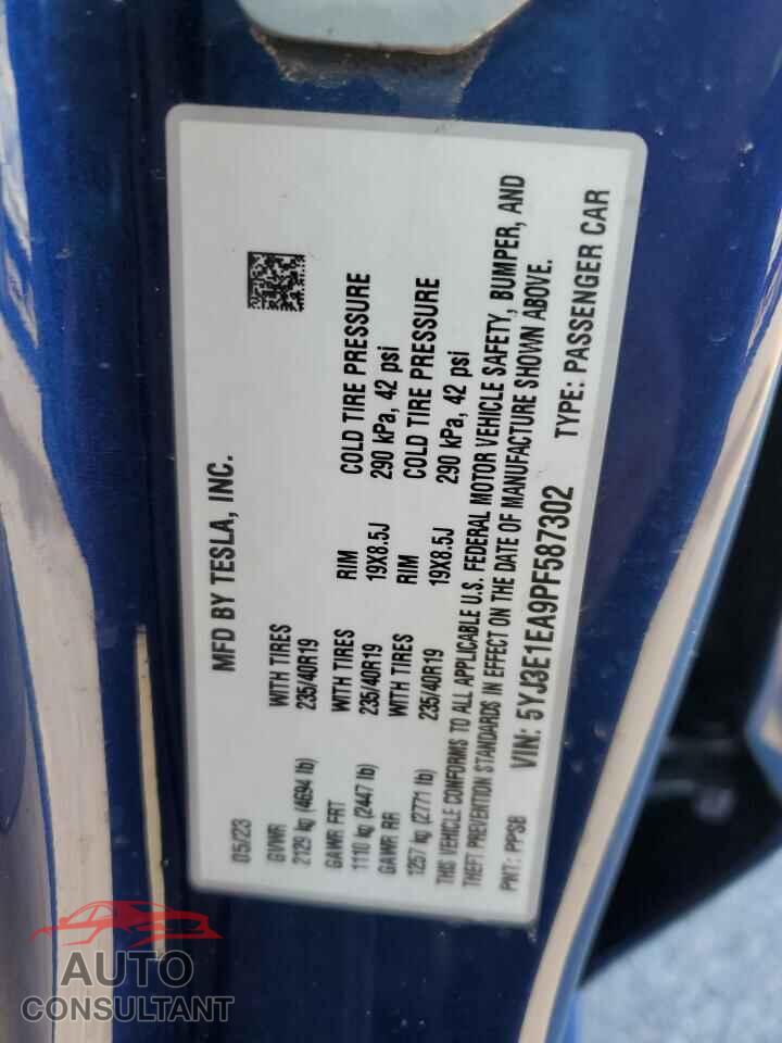 TESLA MODEL 3 2023 - 5YJ3E1EA9PF587302