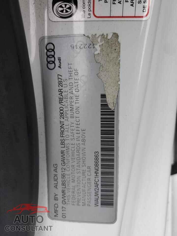 AUDI A7 2017 - WAUW2AFC1HN086863
