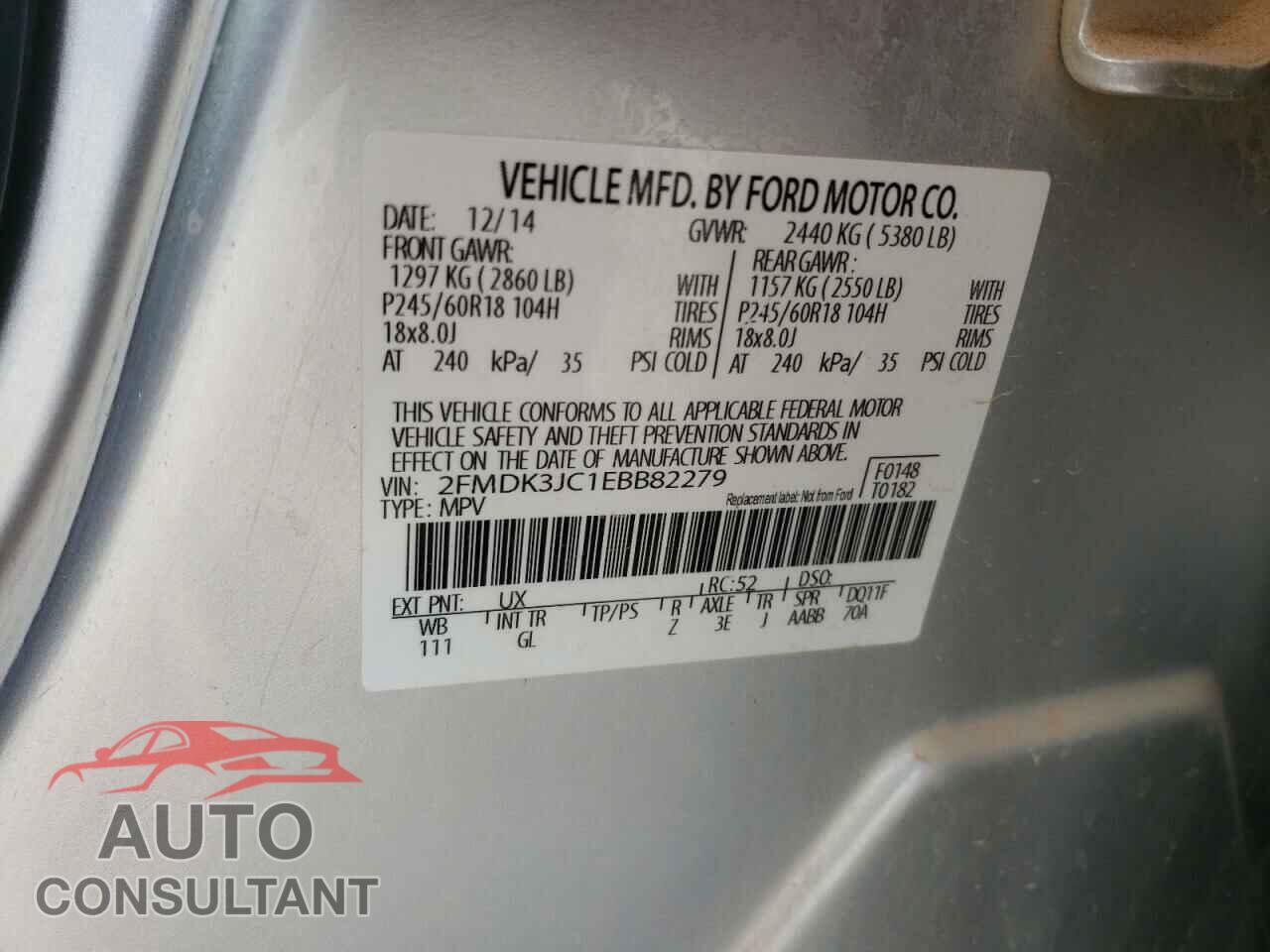 FORD EDGE 2014 - 2FMDK3JC1EBB82279