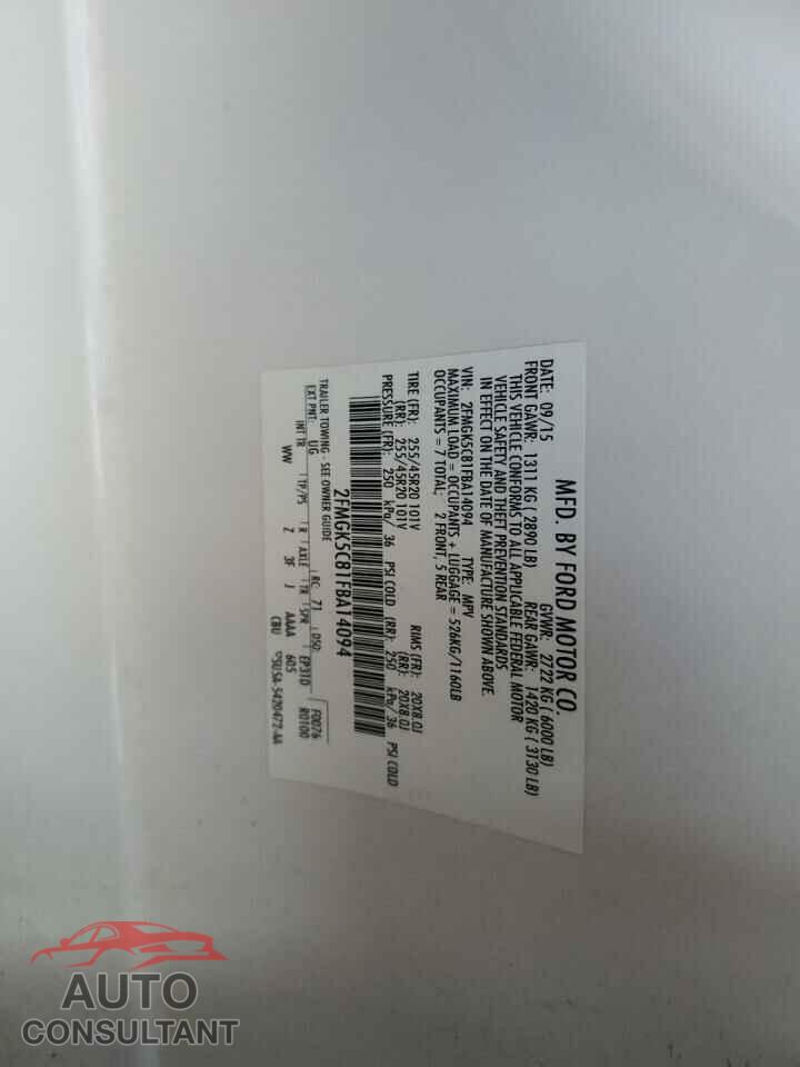 FORD FLEX 2015 - 2FMGK5C81FBA14094