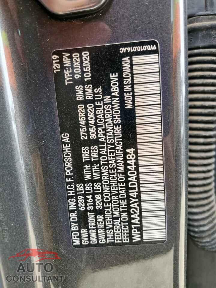 PORSCHE CAYENNE 2020 - WP1AA2AY4LDA04484