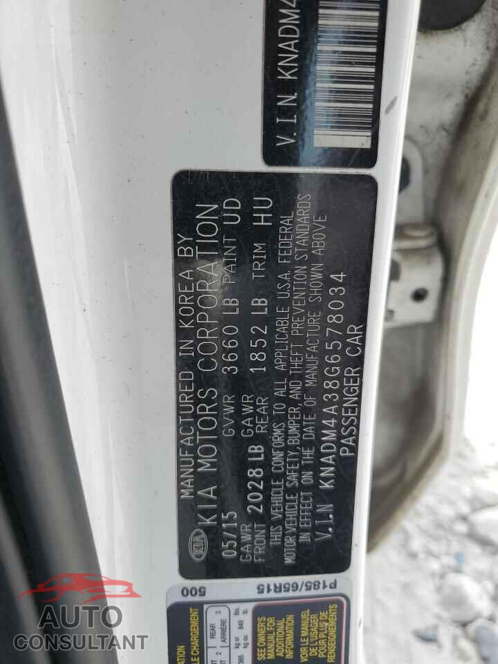 KIA RIO 2016 - KNADM4A38G6578034