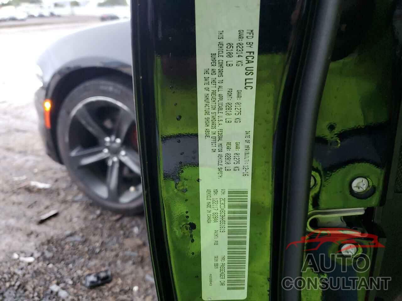 DODGE CHARGER 2017 - 2C3CDXBG3HH551619