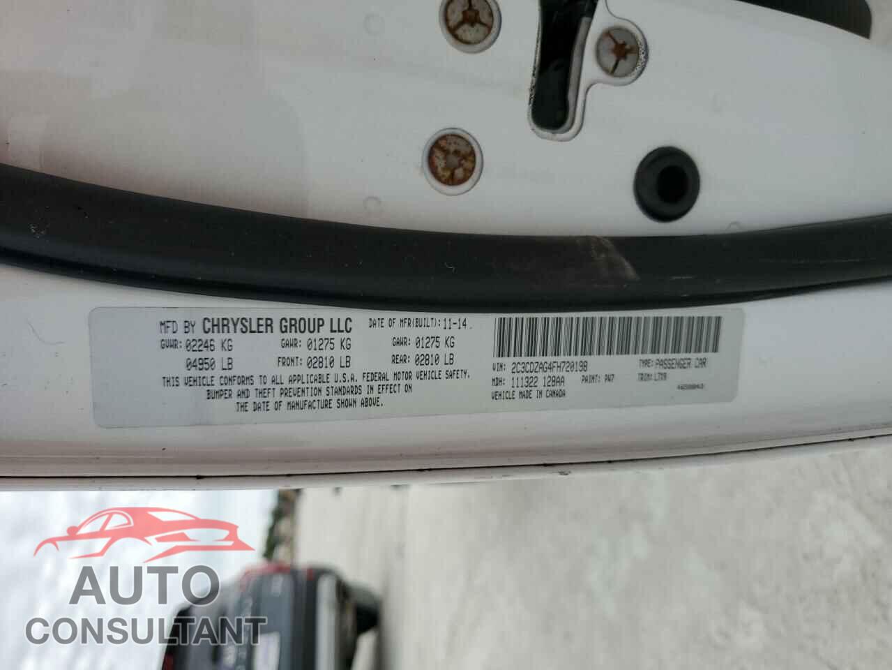DODGE CHALLENGER 2015 - 2C3CDZAG4FH720198