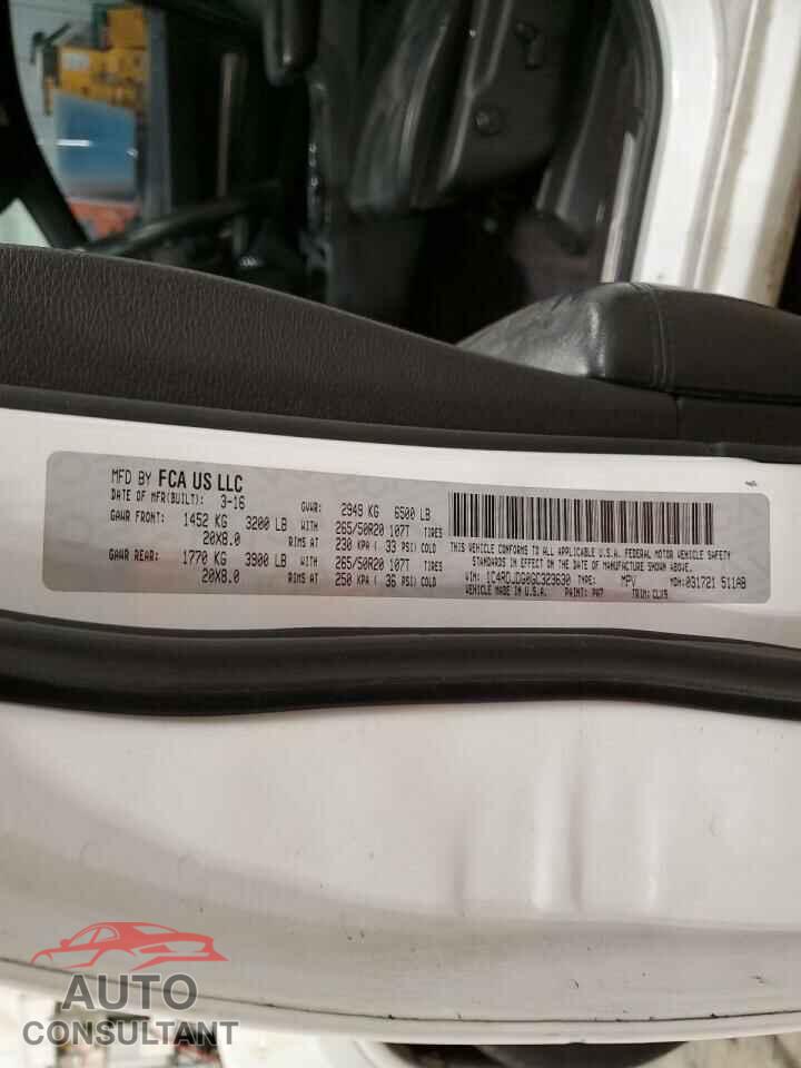 DODGE DURANGO 2016 - 1C4RDJDG0GC323630