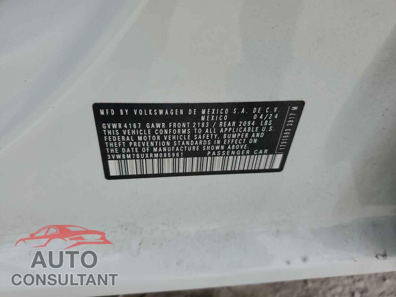 VOLKSWAGEN JETTA 2024 - 3VWBM7BUXRM085961
