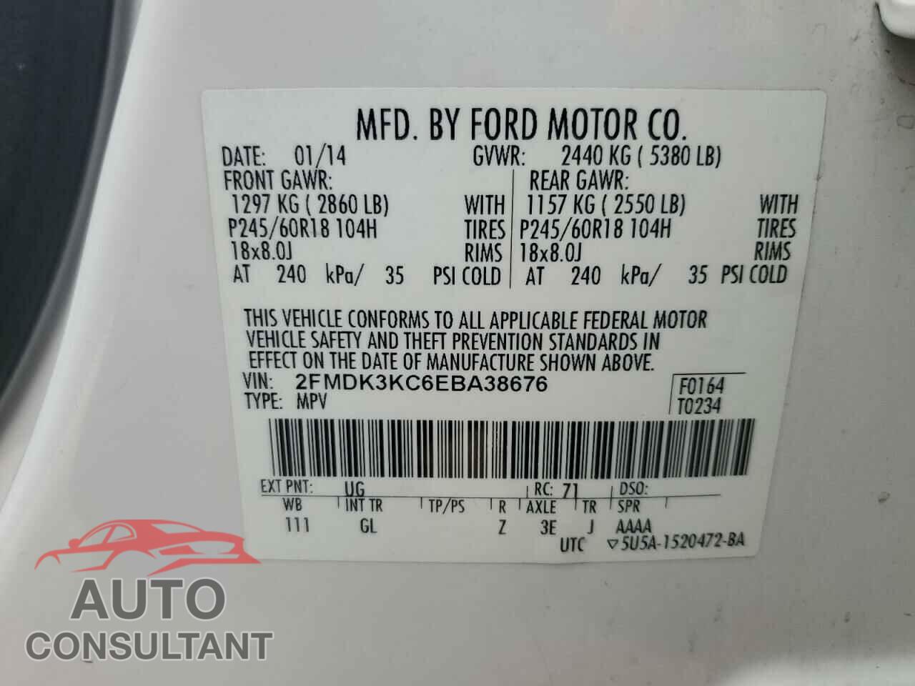 FORD EDGE 2014 - 2FMDK3KC6EBA38676