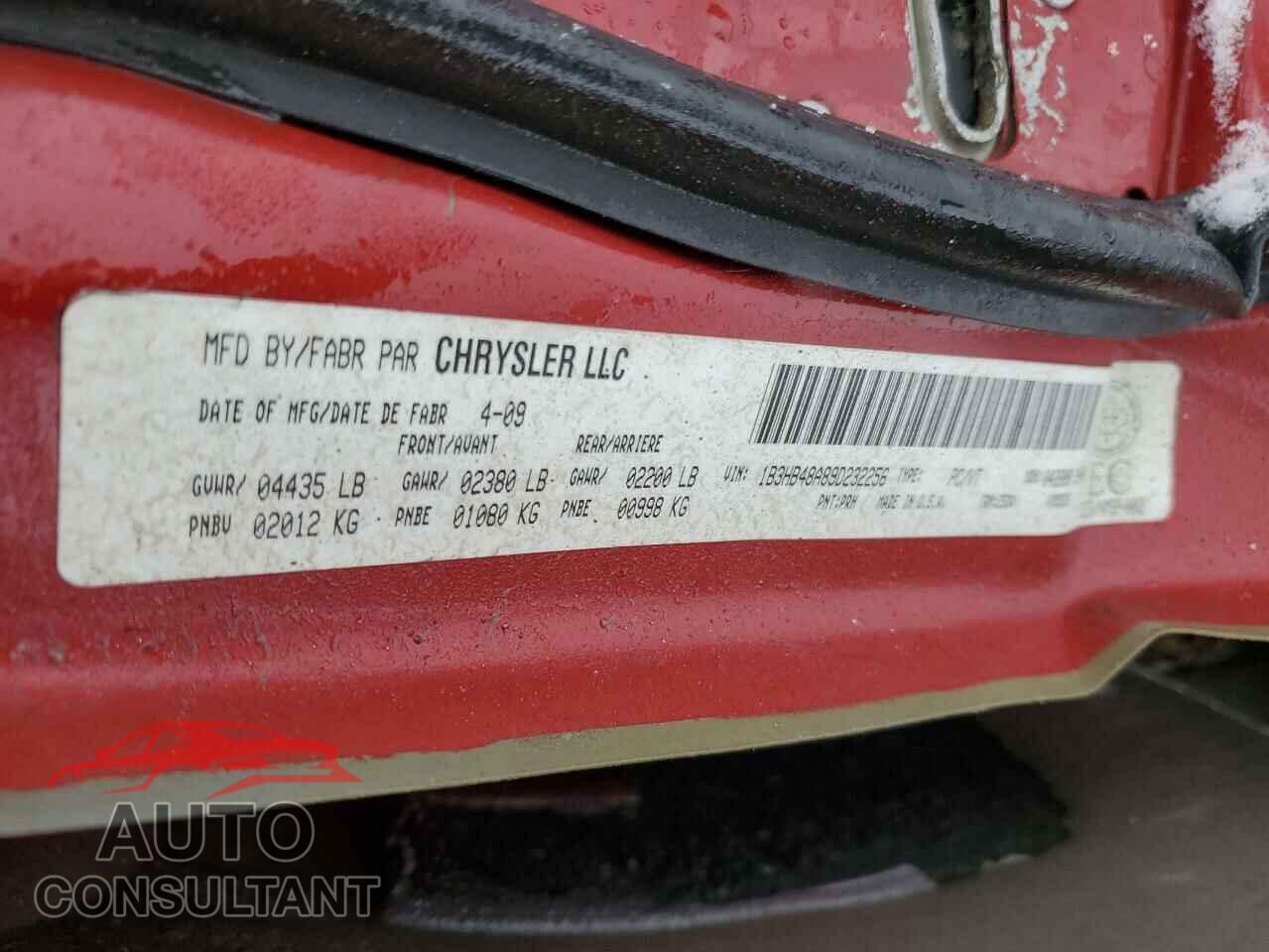 DODGE CALIBER 2009 - 1B3HB48A89D232256