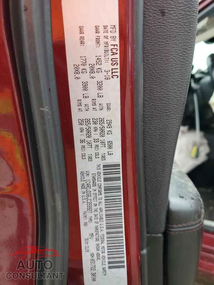 DODGE DURANGO 2018 - 1C4RDJDG6JC359927