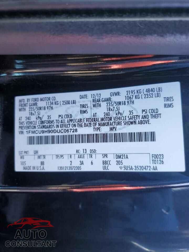 FORD ESCAPE 2013 - 1FMCU9H90DUC06728