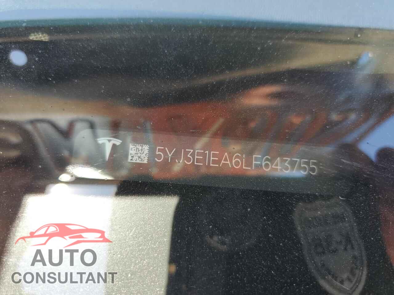 TESLA MODEL 3 2020 - 5YJ3E1EA6LF643755