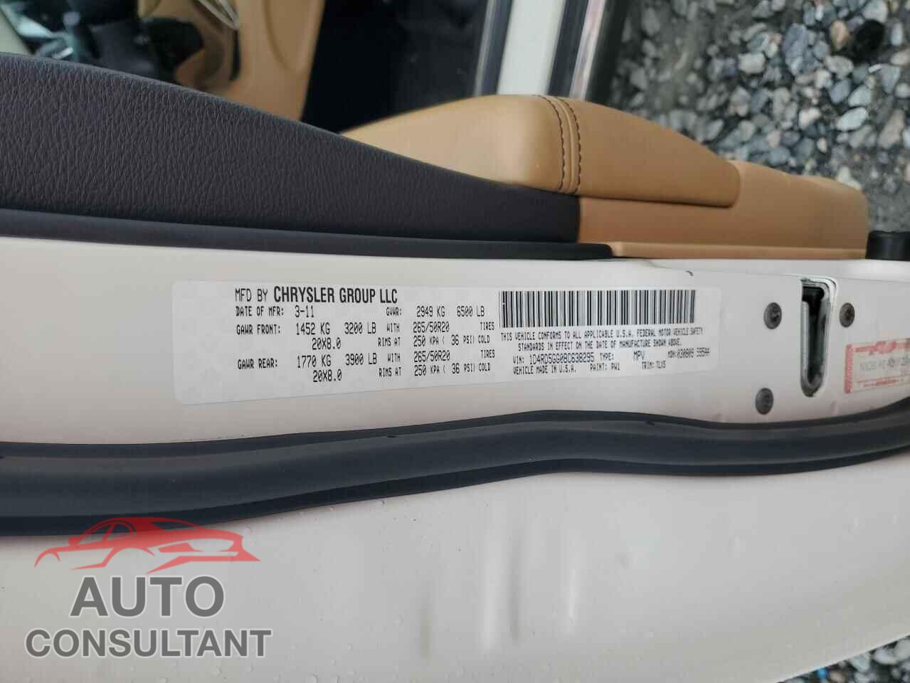 DODGE DURANGO 2011 - 1D4RD5GG0BC638295