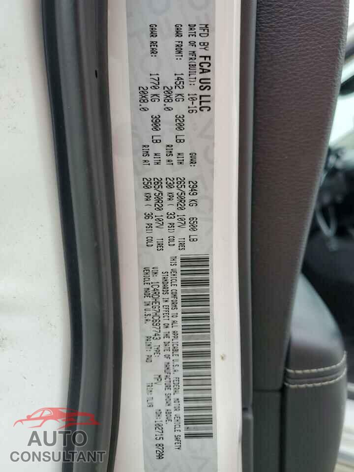 DODGE DURANGO 2017 - 1C4RDHEG7HC697743